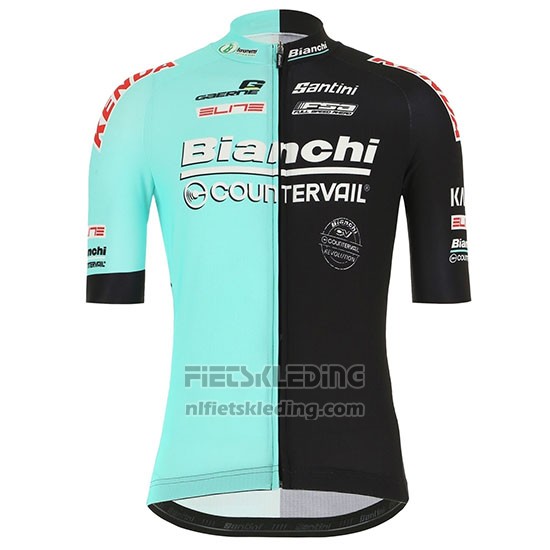 2019 Fietskleding Bianchi Countervail Zwart Groen Korte Mouwen en Koersbroek